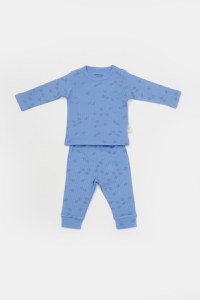 Set 3 piese:bluza, pantaloni si caciulita Printed, BabyCosy, 50% modal+50% bumbac, Lavanda - 2