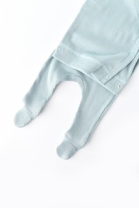 Set 4 piese: bluza, pantaloni, caciulita si manusi din bumbac organic si modal - Mint, BabyCosy - 5