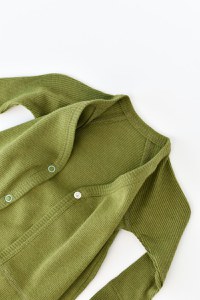 Set 4 piese: bluza, pantaloni, caciulita si manusi din bumbac organic si modal - Verde, BabyCosy - 3