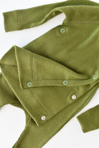 Set 4 piese: bluza, pantaloni, caciulita si manusi din bumbac organic si modal - Verde, BabyCosy - 4