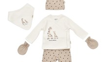 Set 5 piese Girafa, BabyCosy, 100% bumbac organic