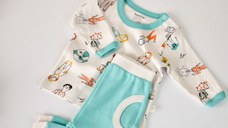 Set bluzita cu maneca lunga si pantaloni lungi, 100% bumbac organic, BabyCosy, Verde