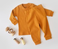 Set bluzita cu maneca lunga si pantaloni lungi din bumbac organic si 5% elastan - Sofran, BabyCosy - 1