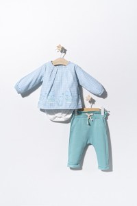 Set bluzita de vara cu pantalonasi pentru bebelusi Cats, Tongs baby - 1