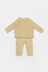 Set bluzita si pantaloni Elefant, 80%bumbac organic si 20% poliester - Stone, BabyCosy - 3