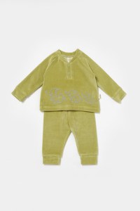 Set bluzita si pantaloni Elefant, 80%bumbac organic si 20% poliester - Verde, BabyCosy - 2