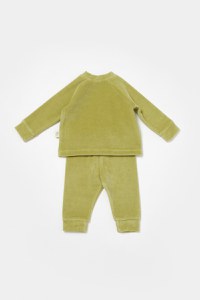 Set bluzita si pantaloni Elefant, 80%bumbac organic si 20% poliester - Verde, BabyCosy - 3