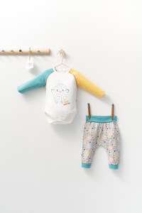 Set cu pantalonasi si body cu maneca lunga pentru bebelusi Monster, Tongs baby - 2