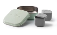 Set cutie cu 2 silipods pentru mancare bebelusi Miniware Grow bento, 3 piese, Keylime+Grey - 1