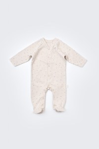 Set de 10 piese pentru nou nascut - 100% bumbac organic - Crem cu buline, BabyCosy - 11