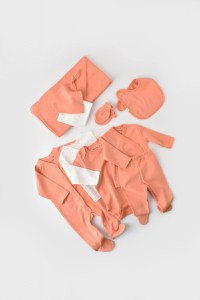 Set de 10 piese pentru nou nascut - 100% bumbac organic - Roz, BabyCosy - 3