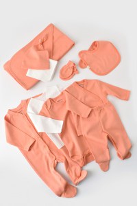 Set de 10 piese pentru nou nascut - 100% bumbac organic - Roz, BabyCosy - 5