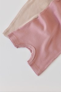 Set de 2 salopetele cu maneca scurta din bumbac organic si modal - Roz/ Blush BabyCosy - 7