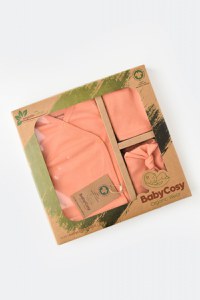 Set de 5 piese pentru nou nascut - 100% bumbac organic - Roz Piersica, BabyCosy - 1