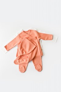 Set de 5 piese pentru nou nascut - 100% bumbac organic - Roz Piersica, BabyCosy - 6