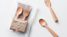 Set de tacamuri bebelusi Miniware My First Cutlery, 100% din materiale naturale biodegradabile, Toffee