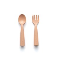 Set de tacamuri bebelusi Miniware My First Cutlery, 100% din materiale naturale biodegradabile, Toffee - 3