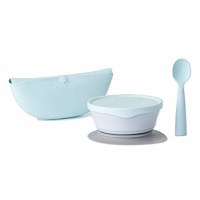 Set diversificare hrana bebelusi Miniware First Bites, 100% din materiale naturale biodegradabile, 4 piese, Aqua - 1