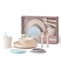 Set diversificare hrana bebelusi Miniware Little Foodie, 100% din materiale naturale biodegradabile, 6 piese, Vanilla Aqua - 1