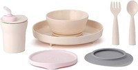 Set diversificare hrana bebelusi Miniware Little Foodie, 100% din materiale naturale biodegradabile, 6 piese, Vanilla+Cotton candy - 5