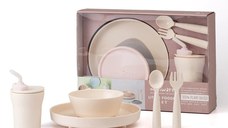 Set diversificare hrana bebelusi Miniware Little Foodie, 100% din materiale naturale biodegradabile, 6 piese, Vanilla+Cotton candy