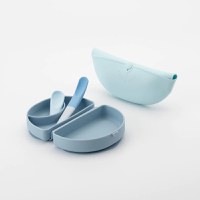 Set diversificare hrana bebelusi Miniware Sili Mini GO, 100% din materiale naturale biodegradabile, 3 piese, Blue Banana - 3