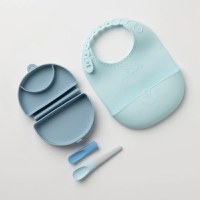 Set diversificare hrana bebelusi Miniware Sili Mini GO, 100% din materiale naturale biodegradabile, 3 piese, Blue Banana - 4