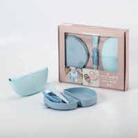 Set diversificare hrana bebelusi Miniware Sili Mini GO, 100% din materiale naturale biodegradabile, 3 piese, Blue Banana - 1