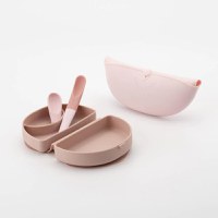 Set diversificare hrana bebelusi Miniware Sili Mini GO, 100% din materiale naturale biodegradabile, 3 piese, Pink Antioxidant - 3