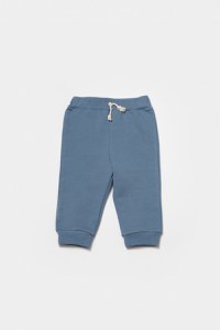 Set hanorac cu gluga si pantaloni, Two thread, 100%bumbac organic - Indigo, BabyCosy - 8