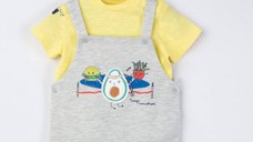Set salopeta cu tricou de vara pentru bebelusi Marathon, Tongs baby