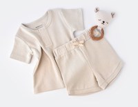 Set tricou cu pantaloni scurti - 100% bumbac organic - Stone, BabyCosy - 1