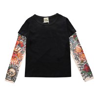 Tricou copii negru cu tatuaj Drool - 3