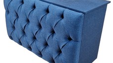 Birou Chesterfield, 120x75x50cm, Luna 30 Blue, Glasspandoor