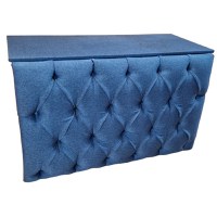 Birou Chesterfield, 120x75x50cm, Luna 30 Blue, Glasspandoor - 3