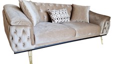 Canapea Extensibila Cavalli, 200x95x80cm, 2 locuri, baby Face V-04 Beige, Glasspandoor