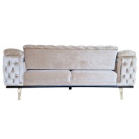 Canapea Extensibila Cavalli, 200x95x80cm, 2 locuri, baby Face V-04 Beige, Glasspandoor - 6