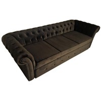 Canapea Extensibila Chesterfield, 250x100x75cm, 3 locuri, Velutto 06 Espresso, Glasspandoor - 1