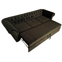 Canapea Extensibila Chesterfield, 250x100x75cm, 3 locuri, Velutto 06 Espresso, Glasspandoor - 2