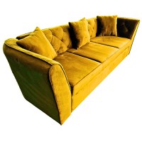 Canapea Extensibila Fabio, 260x80x85cm, 3 locuri, Trinity 26 Amber, Glasspandoor - 1