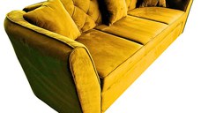 Canapea Extensibila Fabio, 260x80x85cm, 3 locuri, Trinity 26 Amber, Glasspandoor