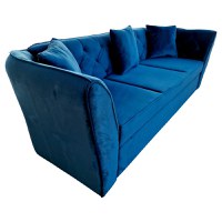 Canapea Extensibila Fabio, 260x80x85cm, 3 locuri, Velutto 25 Navy, Glasspandoor - 1