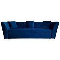 Canapea Extensibila Fabio, 260x80x85cm, 3 locuri, Velutto 25 Navy, Glasspandoor - 2