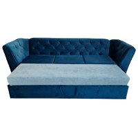 Canapea Extensibila Fabio, 260x80x85cm, 3 locuri, Velutto 25 Navy, Glasspandoor - 3