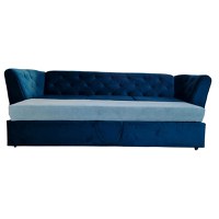 Canapea Extensibila Fabio, 260x80x85cm, 3 locuri, Velutto 25 Navy, Glasspandoor - 4