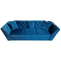 Canapea Extensibila Fabio, 260x80x85cm, 3 locuri, Velutto 25 Navy, Glasspandoor - 8