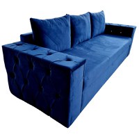 Canapea Extensibila Gloria, 245x85x85cm, 3 locuri, Velutto 11 Blue, Glasspandoor - 1