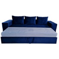 Canapea Extensibila Gloria, 245x85x85cm, 3 locuri, Velutto 11 Blue, Glasspandoor - 2