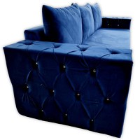 Canapea Extensibila Gloria, 245x85x85cm, 3 locuri, Velutto 11 Blue, Glasspandoor - 3