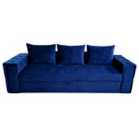 Canapea Extensibila Gloria, 245x85x85cm, 3 locuri, Velutto 11 Blue, Glasspandoor - 5